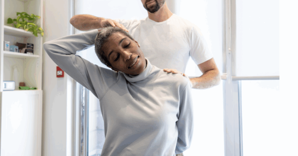 Woman enjoys a calming chiropractic session